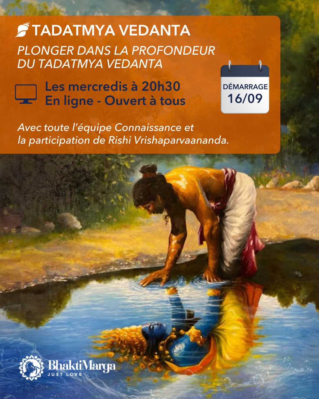Cours sur le Tādātmya Vedānta en ligne - 16 septembre 2026 au 21 avril 2027