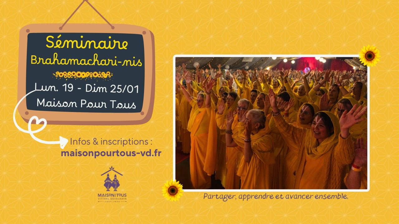 Séminaire Brahmachari-nis avec Swamini Sarvatirtha Ma et Swami Kurunandha - 22 au 24 janvier 2027